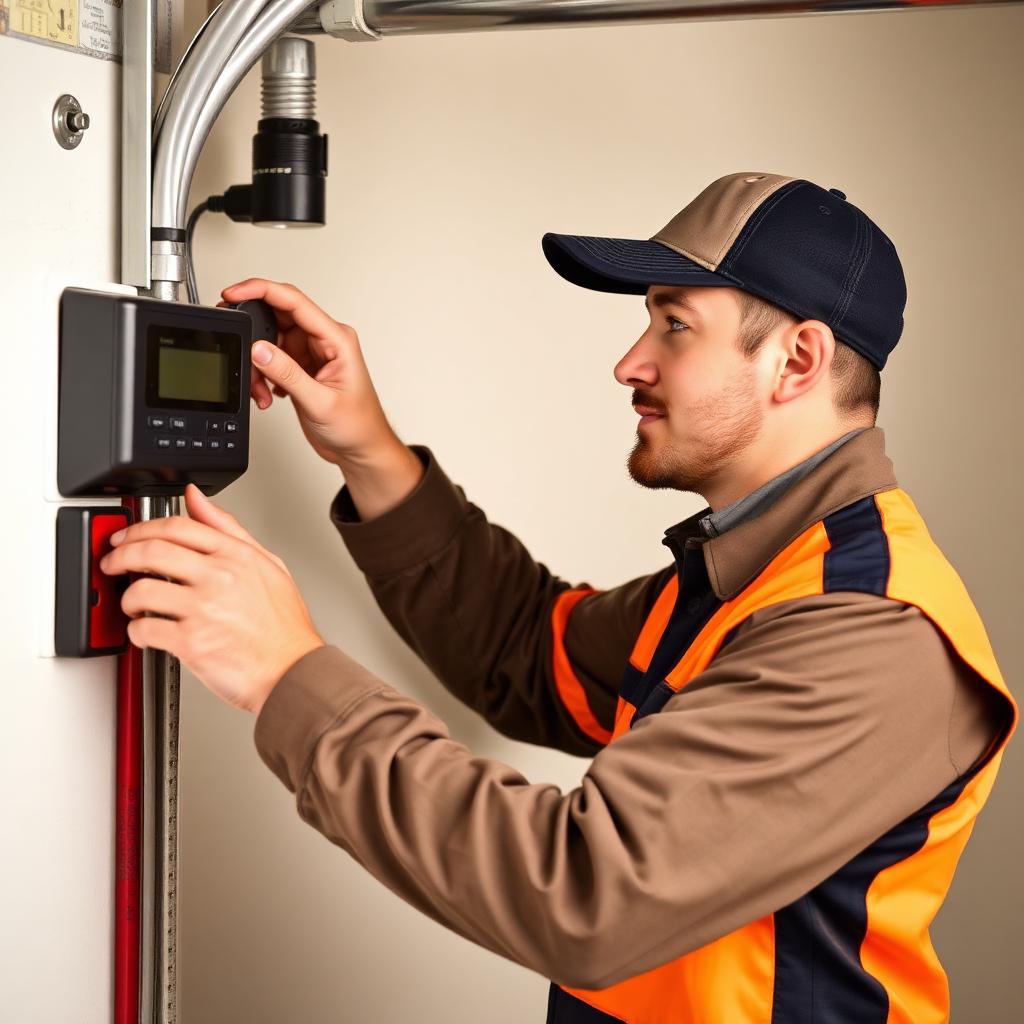 Garland Garage Doors professional technician programming garage door remote and keypad